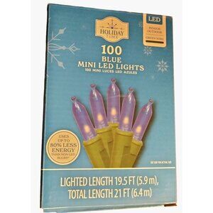 Holiday Time Blue Lights indoor Outdoor 100 ct Wedding Patio Christmas 21 Ft LED
